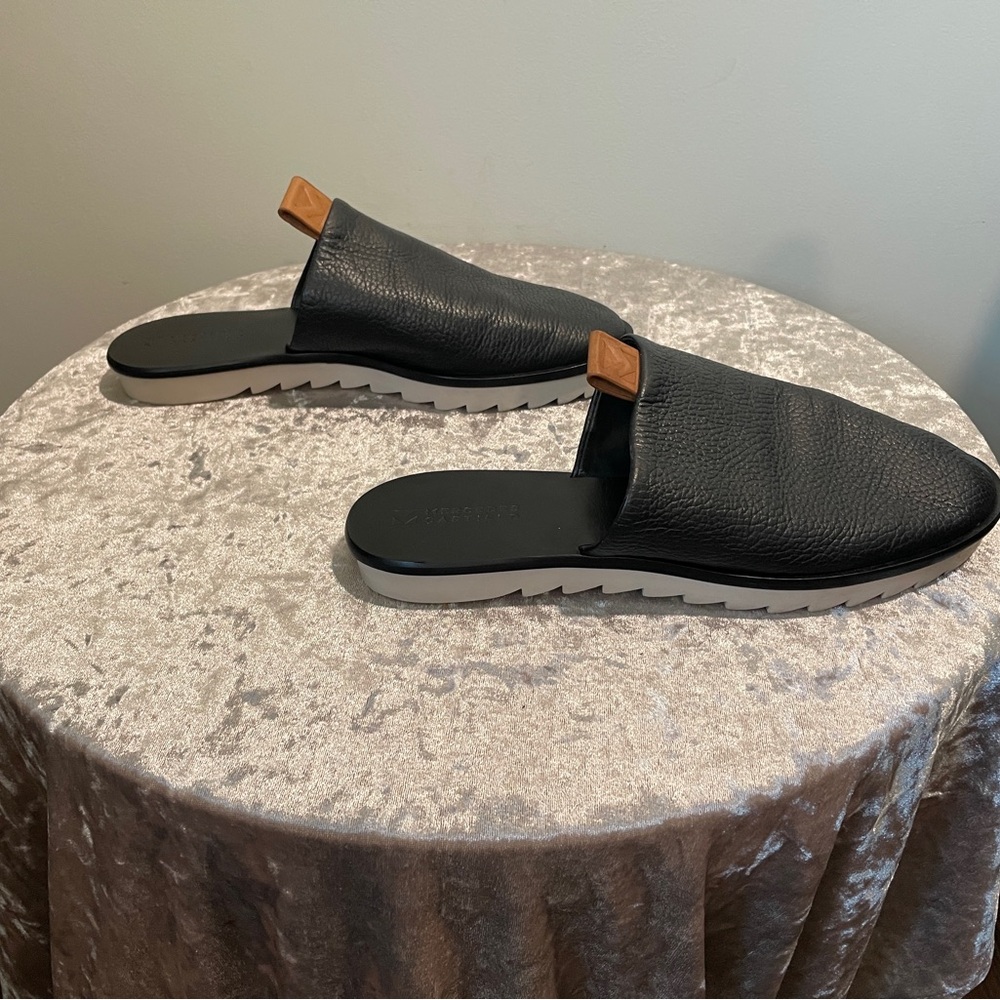 MERCEDES CASTILLO “Teah” Black Pebbled Leather Platform Mules - RARE!!! - Picture 5 of 16